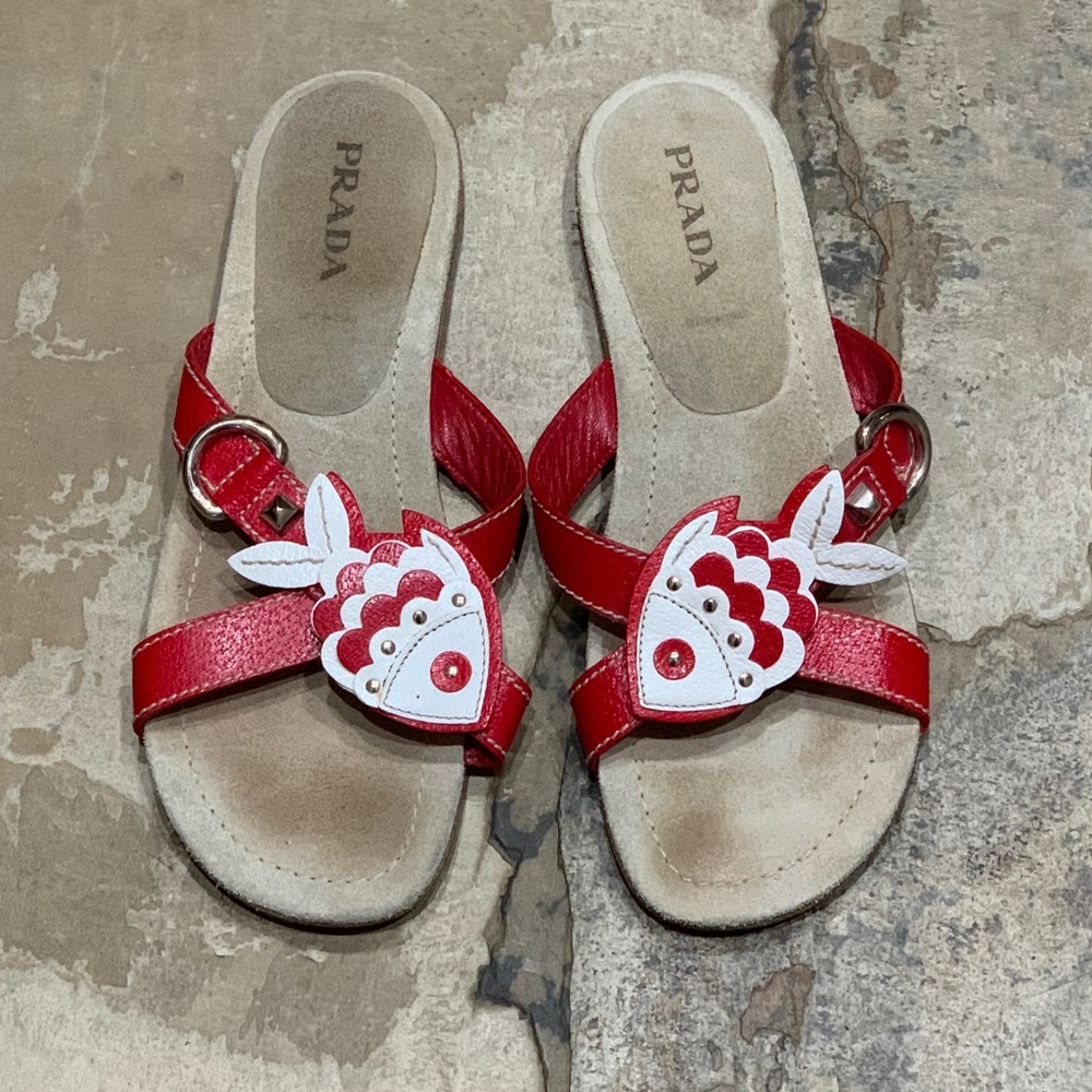 PRADA “Fish For Summer” Red and White Sandal